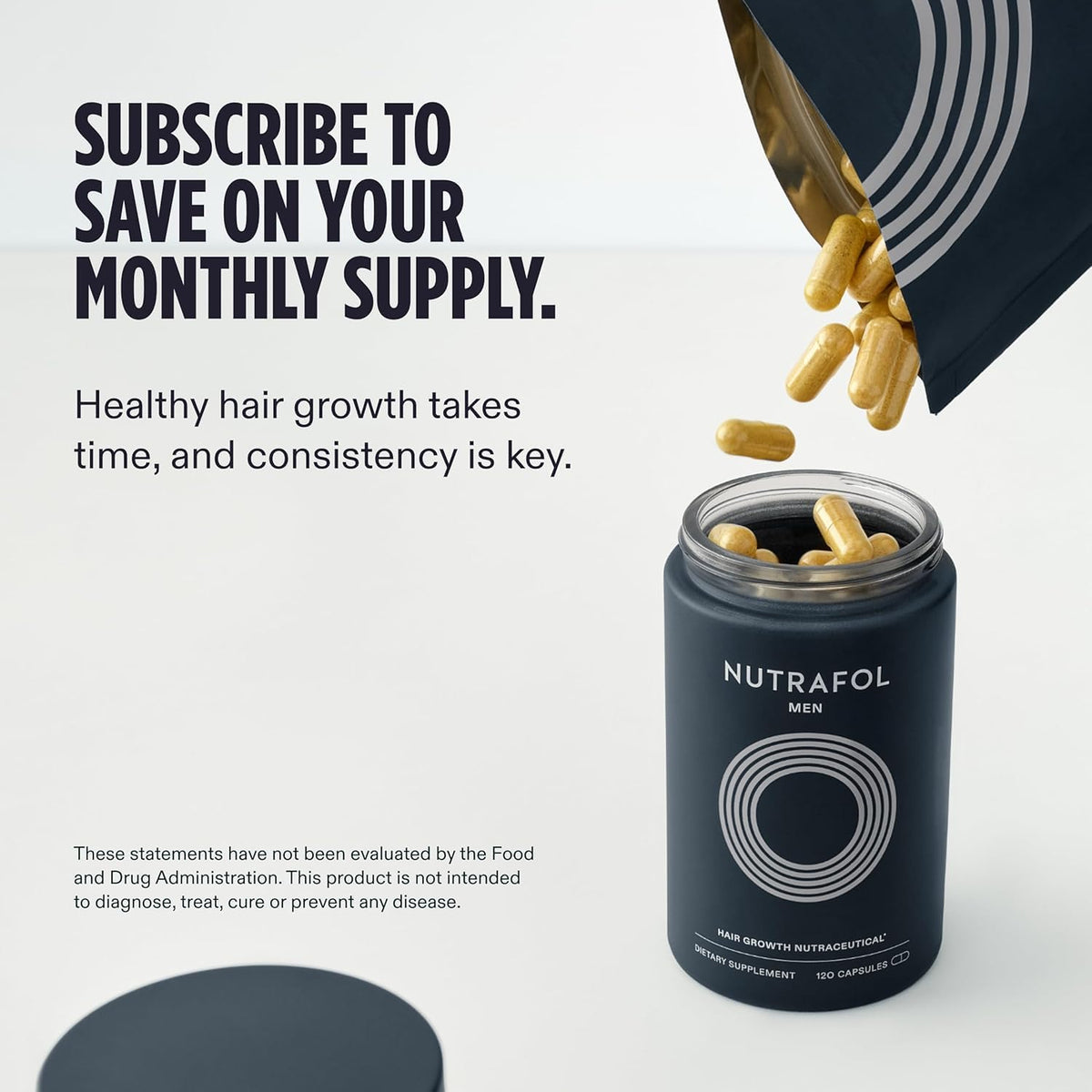 Nutrafol Men Hair Growth Supplements, Ages 18-49, 1-Month Bottle | #1 Dermatologist-Recommended Hair Growth Supplement Brand, Clinically Tested for Visibly Thicker Hair and Scalp Coverage