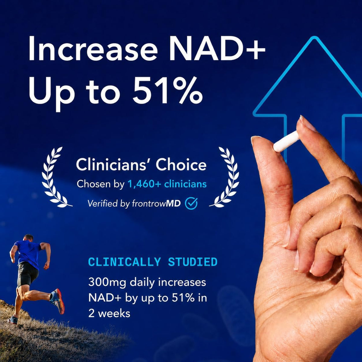TRU NIAGEN NAD+ Supplement, Nicotinamide Riboside 300mg, 30 Daily Servings | Patented Niagen NR boosts NAD+ to support cellular energy and healthy aging. 300mg, one capsule daily, 30-day supply.