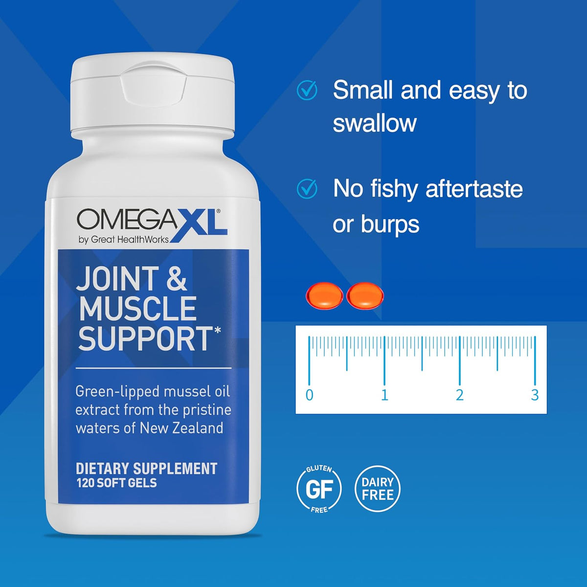 OmegaXL Joint Support Supplement,  | Green Lipped Mussel Oil, Soft Gel Pill, Natural Joint and Muscle Support Supplement, Clinically Supported, Non-GMO, Drug-Free