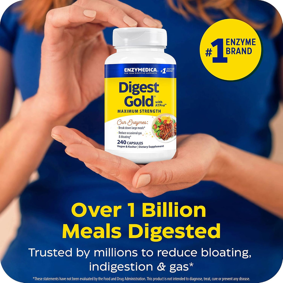 Enzymedica Digest Gold, Maximum Strength, ATPro Energy Support - 240 Caps | Digestive Enzyme Supplement for Women & Men, Enzyme Capsules for Digestion, Gut Health Support, Helps Gas & Bloating, Vegan