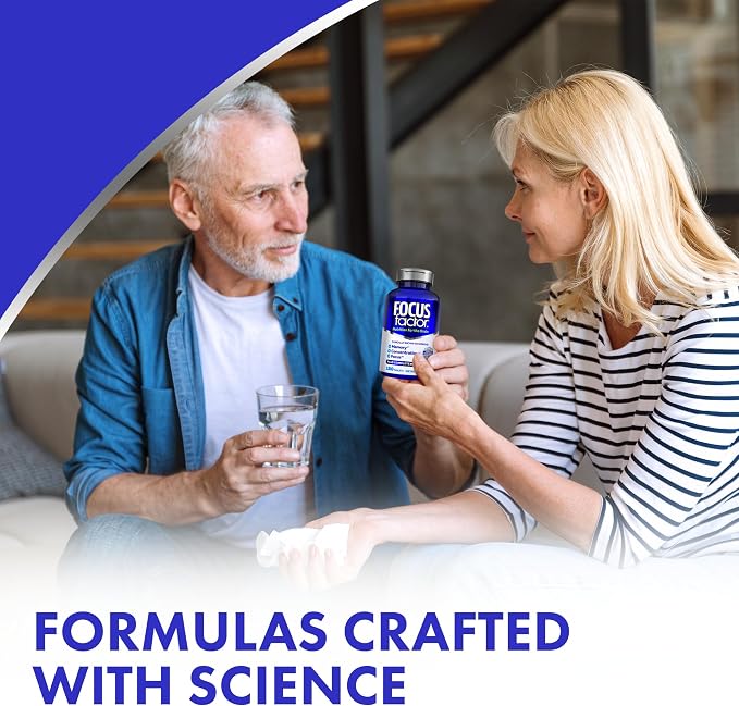 Focus Factor Extra Strength - Memory, Concentration and Focus - DMAE, Vitamin D, DHA, Bacopa and Much More - Trusted Clinically d Brain Health Supplement, 120 Count