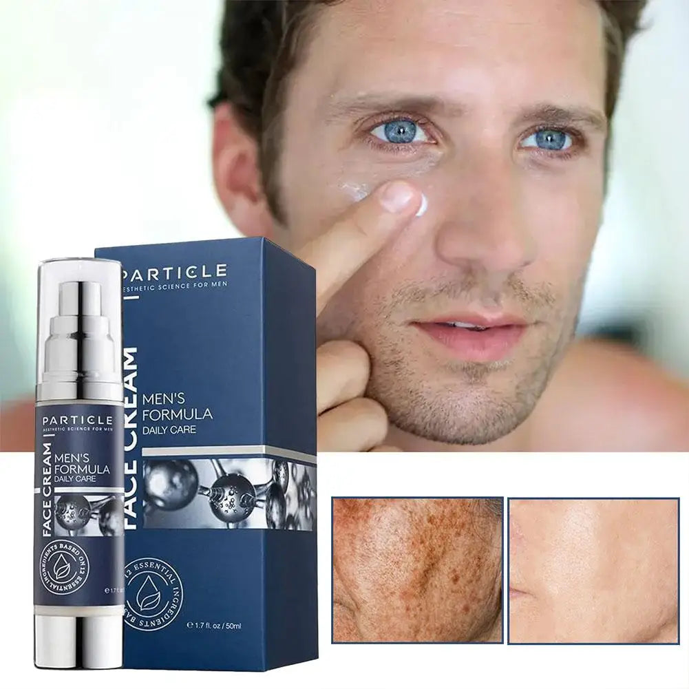 Particle 6-in-1 Men's Face Cream Anti-Aging Moisturizer Reduces Wrinkles Dark Spots Eye Bags Hydrating Skin Care 50ml 1.7oz