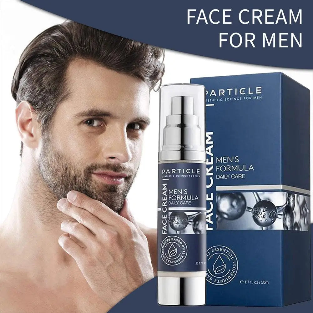 Particle 6-in-1 Men's Face Cream Anti-Aging Moisturizer Reduces Wrinkles Dark Spots Eye Bags Hydrating Skin Care 50ml 1.7oz