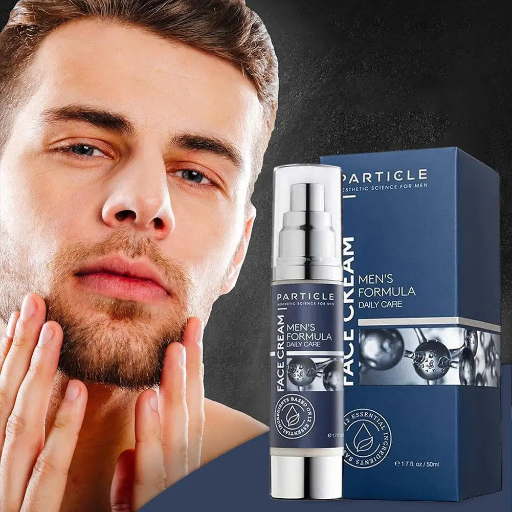 Particle 6-in-1 Men's Face Cream Anti-Aging Moisturizer Reduces Wrinkles Dark Spots Eye Bags Hydrating Skin Care 50ml 1.7oz