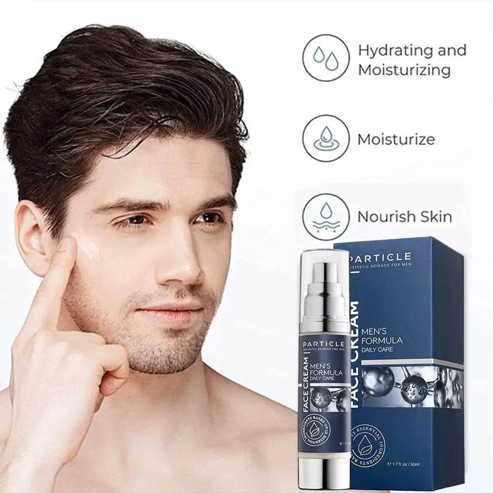 Particle 6-in-1 Men's Face Cream Anti-Aging Moisturizer Reduces Wrinkles Dark Spots Eye Bags Hydrating Skin Care 50ml 1.7oz