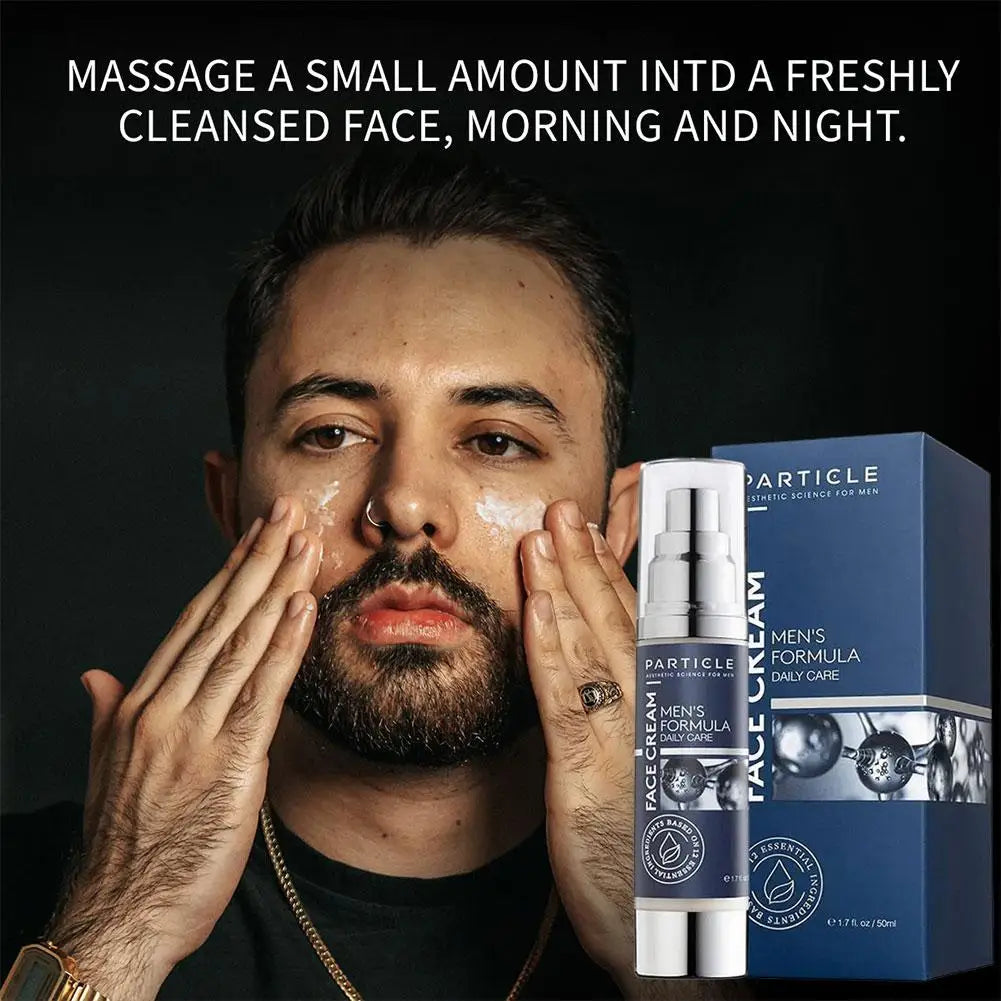 Particle 6-in-1 Men's Face Cream Anti-Aging Moisturizer Reduces Wrinkles Dark Spots Eye Bags Hydrating Skin Care 50ml 1.7oz